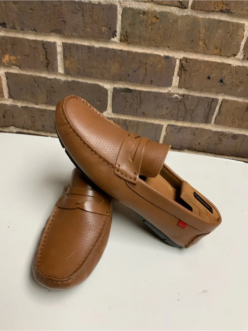Men's Cognac Slip-On Penny Loafers